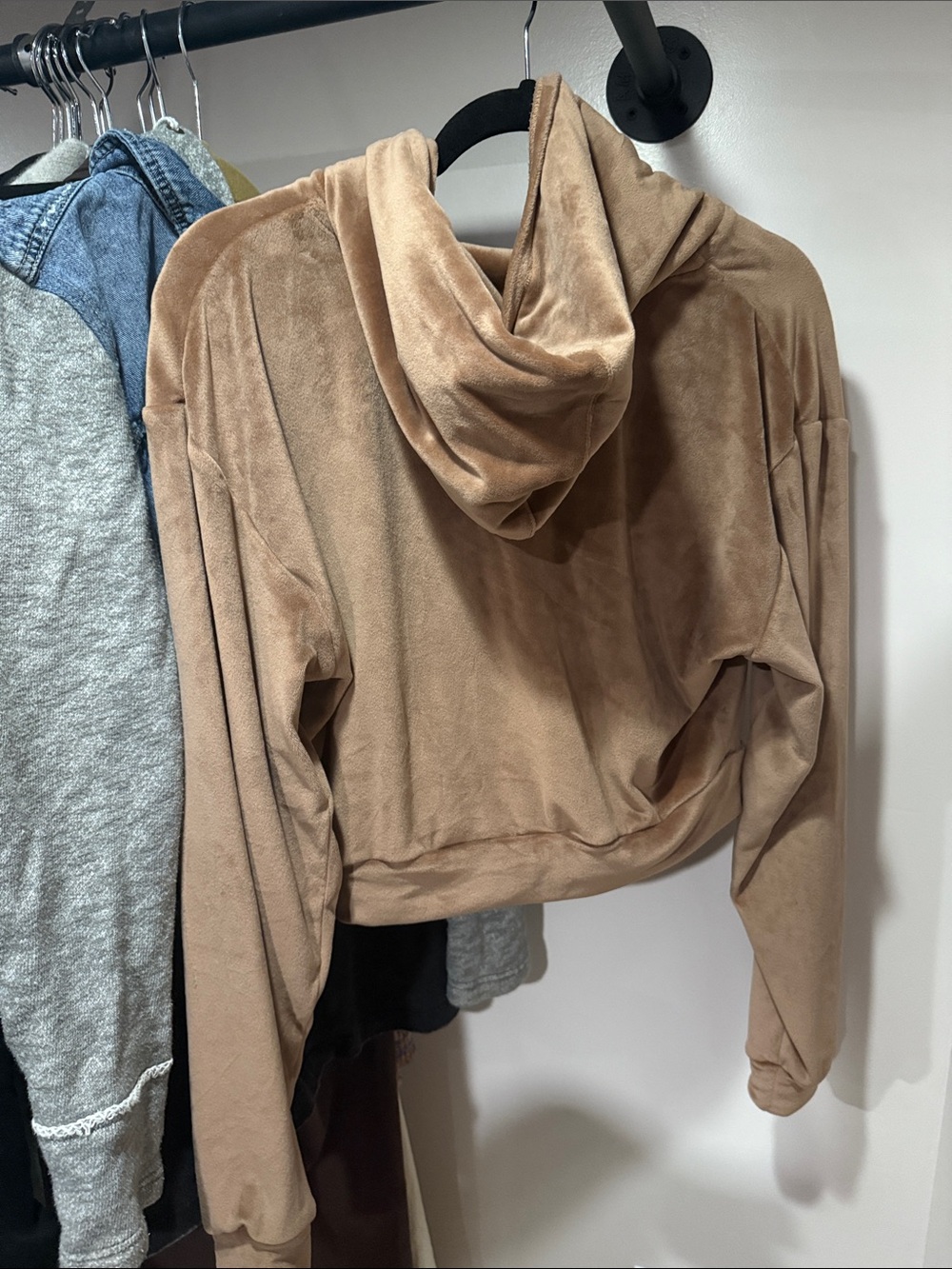 SKIMS Cropped Teddy Zip Hoodie in sienna - Picture 4 of 4